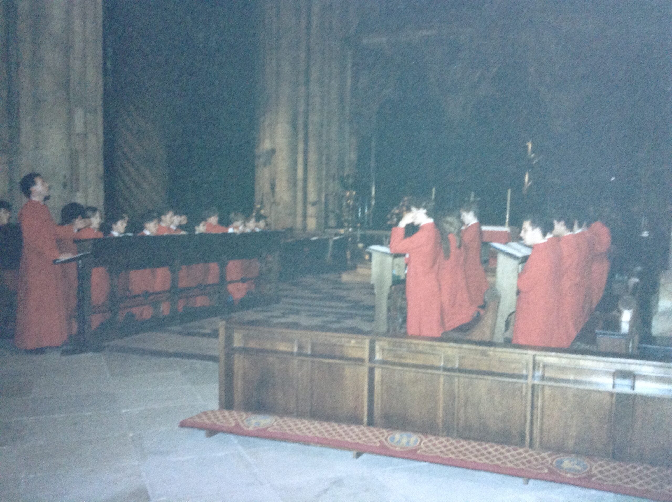 Singing Evensong at Durham Cathedral 1991