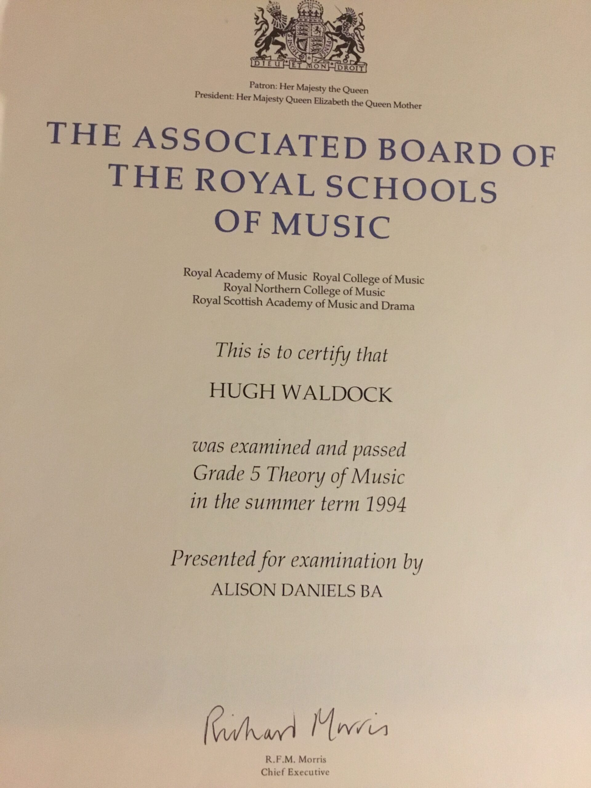 Grade 5 Theory 1994 Grade 5 Theory 1994